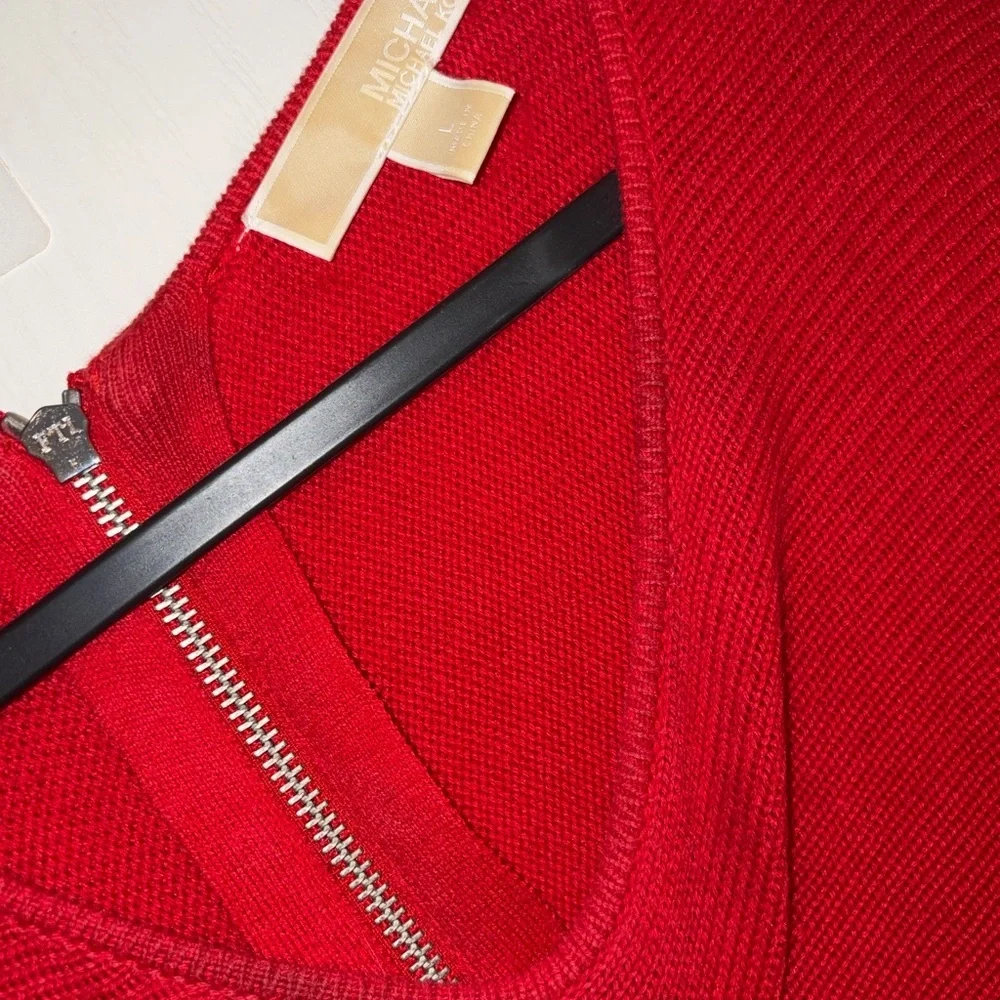 Michael Kors Vibrant Red Crew Neck Sweater Dress
